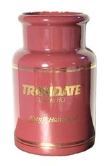 Vintage Pharmaceutical Advertisement Container „TRANDATE“ – Glaxo- Burgundy Gold