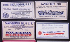 21 Original Vintage North Carolina Pharmaceutical Labels Unused slf1