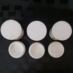 Vintage Style Porcelain European Script Apothecary Jar Set/3
