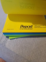VTG Pepcid E-See Tac Note Pad Multi Color Rainbow Edge Drug Rep Swag Merck Cube