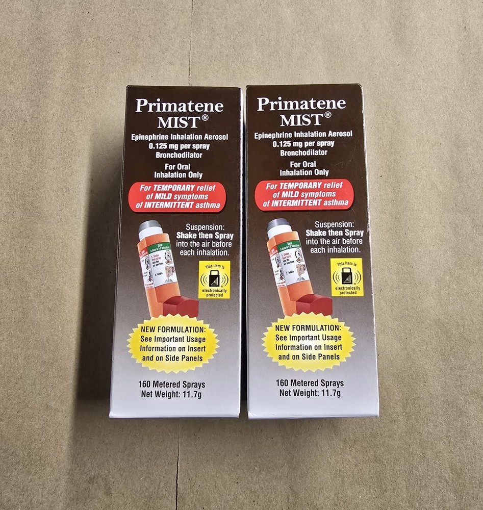 2 Pack Primatene MIST Epinephrine Inhaler EXP 12/2027+ FREE SHIPPING USA NEW