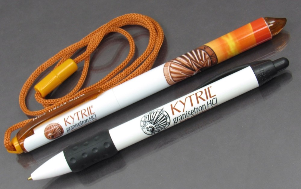 Rare Kytril PENS Sundial Lanyard & BIC Drug Rep Pharmaceutical Promo Lot of 2