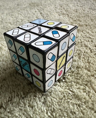 Vintage Pharmaceutical Drug Rep Rubik Cube Ad For Apresazide, Ciba, Etc, Used