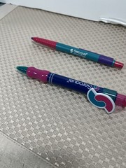 Lot of 2 Drug Rep SEROQUEL Collectible Pharmaceutical Pens Large S-Logo Clip