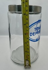 Grafco Medical Apothecary Glass Jar Stainless Lid Blue Letters Tongue Depressors