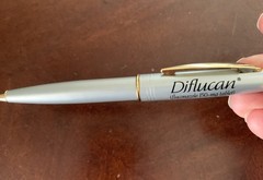 Diflucan Drug Rep Pharmaceutical Promo Metal Pen Heavy Silver Design Works