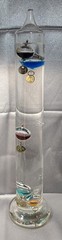 Galileo Thermometer 15” Tall Glass Tube with Floating Spheres