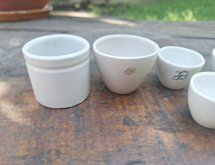 Ceramic laboratory crucible, Miniature medical cup, Mini scientist porcelain cup