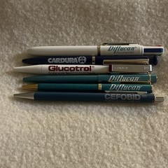 Lot 6 Different Pharmaceutical Drug Rep Pens Difulcan Cefobid Cardura Pfizer Etc