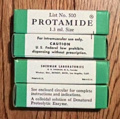 Vintage Protamide Empty Box Set – 10 Nested Apothecary Medical Display Props NOS