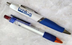 Lot Of 2 Lyrica Drug Rep Pharmaceutical Pens 1 Heavy Metal 1 Plastic Advertising