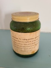 Vintage Apothecary Mckessons Flaxseed with meal jar with contents