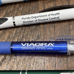 Lot 6 Pharmaceutical Drug Rep Pens Medical, Collectibles, Heavy Metal, Plastic