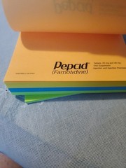 VTG Pepcid E-See Tac Note Pad Multi Color Rainbow Edge Drug Rep Swag Merck Cube