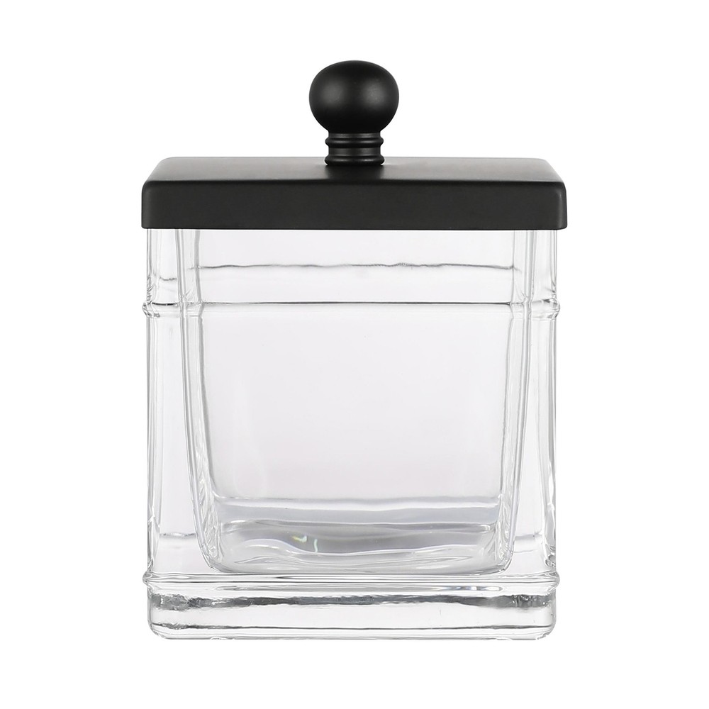Clear Transparent Hotel Style Apothecary Tempered Glass Canister Jar W/ Matte…