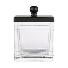 Clear Transparent Hotel Style Apothecary Tempered Glass Canister Jar W/ Matte…