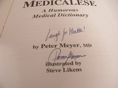 Medicalese A Humorous Medical Dictionary Peter Meyer 1994 Signed