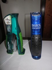 LOT OF 2 RARE DRUG REP STAPLERS, TRILEPTAL AND BIAXIN XL.