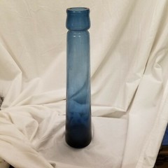 14″ Tall Cobalt Blue Apothecary Medicine Bottle Liquor Vase bubbled glass
