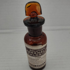 Antique Parke Davis Adrenalin Chloride Amber Glass Apothecary Medicine Bottle