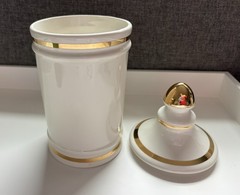 VTG Pharmacy Apothecary EXT OPii (opium extract)Canister Jar Cream & Gold Owens