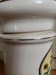 RARE~VINTAGE CERAMIC HERBS APOTHECARY JAR CANISTER MEDICAL POTNETLLIAS REPTANS