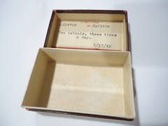 Cardboard MILLER’S PHARMACY Manistee Prescription Drug Pill Hinged Box .Ogilvie.