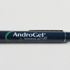 Vintage Pharmaceutical Drug Rep Pen Androgel Ball Point Metal Soft Grip Works