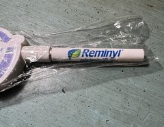 REMINYL PEN w/Lanyard: White/Blue – Plastic -Pharmaceutical Promo NEW