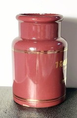 Vintage Pharmaceutical Advertisement Container „TRANDATE“ – Glaxo- Burgundy Gold