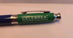 CELEBREX Pen Heavy Metal Pharmaceutical Rep Promo Blue Green Medical WRITES
