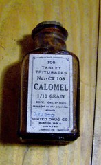antique 1920s UNITED DRUG CO pharmaceutical glass bottle CALOMEL medical vintage