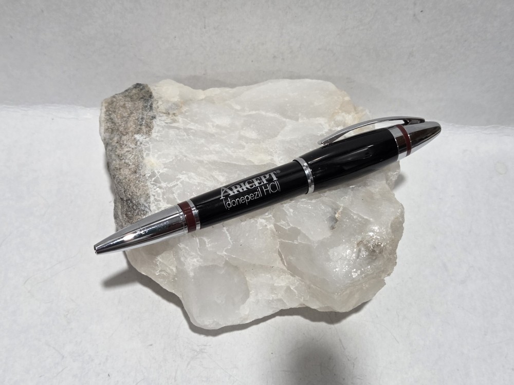 Aricept Pharmaceutical Drug Rep Pen Heavy Metal Black Silver