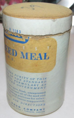Vintage Rexall Cardboard Container Paper Label Flexseed Meal Medical Doctor