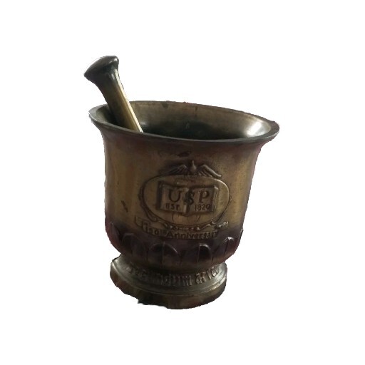 150th Anniversary Brass Mortar & Pestle-Coricidin (OC) Schering Established 1820