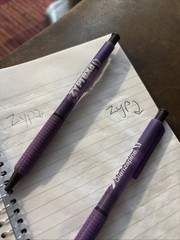 Lot of 2 Purple plastic Zyprexa Pharmaceutical Rep Pens One works, One Doesn’t
