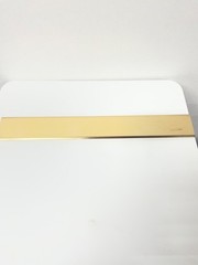 VINTAGE RITALIN CIBA 12″ METAL RULER! mm/METRIC CONVERSIONS! GOLD COLOR METAL!
