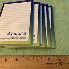 Apidra Insulin Post It Type Note Pads Lot Of 5 Drug Advertisement