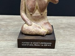 Vintage Portrait Of Anxiety/Depression Etrafon Promo Clay Figurine Mexico 800AD