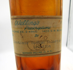 MM – 1950’s Welling’s Prescriptions Bernard Welling PH Kansas City MO Amber Medi
