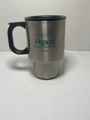 PEPCID Pharmaceutical Chrome Travel Mug New With Wrapper Over 20 Year Old Merck