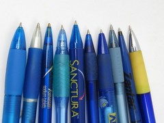 Lot of 10 PENS Drug Rep Pharmaceutical Promo Medical Advertising Shades of Blue
