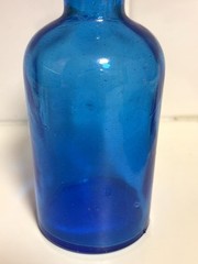Vtg Cobolt Blue Ground Glass Apothecary Pharmacy Medicine Stash Jar