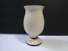 ASP 2005 Ceramic Apothecary Jar / Vase 6”T. 3.25”W Cream w/ Black accents