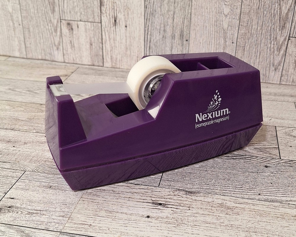 Nexium Purple Weighted Desktop Tape Dispenser Drug Rep Pharmaceutical Dr Gift