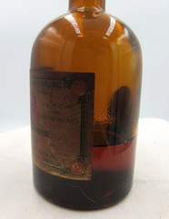 MM – 1940’s Fritzsche Bros NY Oil of Pennyroyal 4 1/2″ Amber Medicine bottle