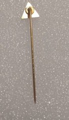 SANDOZ Pharmaceutical small vintage triangle stick pin badge LSD Albert Hofmann