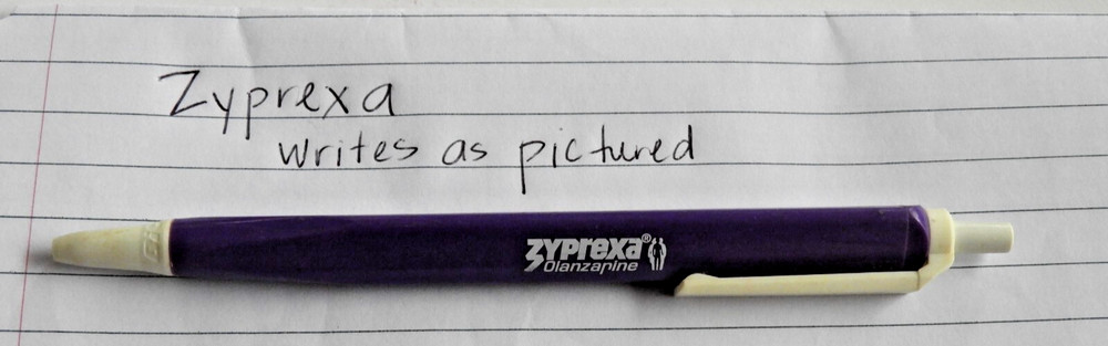 Zyprexa Drug Rep Advertising Pharmaceuticals Purple 3 sided Pen Pharma Works BIC
