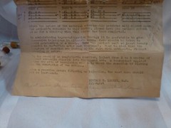 Five Pharmaceutical/Syringe Vials Var. Sizes 1940’s Instruction Letter by Doctor