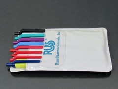 Russ Pharmaceuticals Vintage Pocket Protector + BIC PENS Drug Rep Advertising